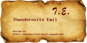 Theodorovits Emil névjegykártya