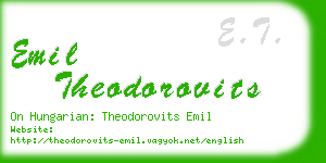 emil theodorovits business card